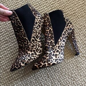 Leopard Print Real Calf Hair Heels
